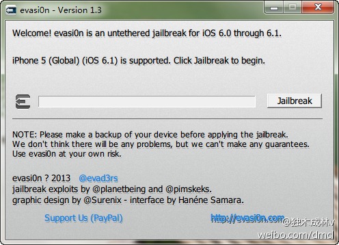 iOS 6.1完美越狱工具 Evasi0n 1.5.1