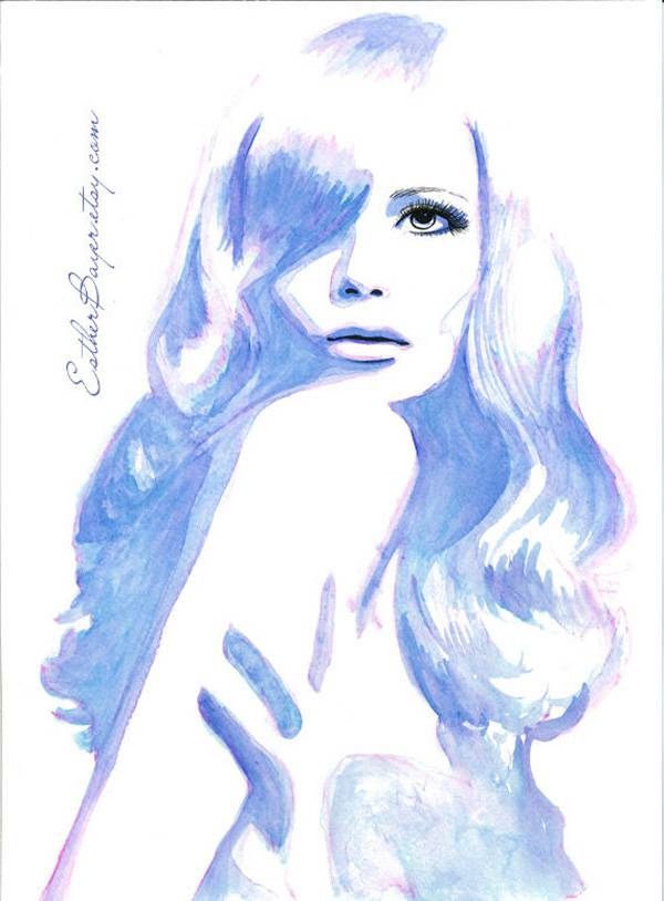Esther Bayer 水彩时尚肖像插画欣赏 肖像插画 清新 水彩 时尚插画 手绘 少女漫画 唯美 人像插画 
