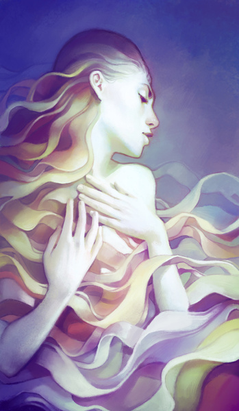 ANNA DITTMANN 少女与花 唯美插画欣赏 花 肖像插画 水彩 手绘 少女 唯美 